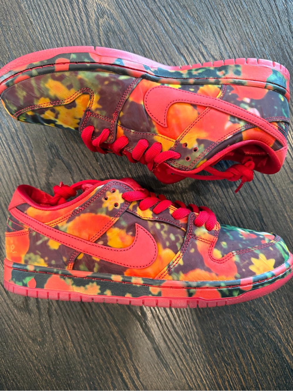 Nike Men's Size 8 SB Dunk Low Pro Wizard of OZ Poppy Field- size 10.5